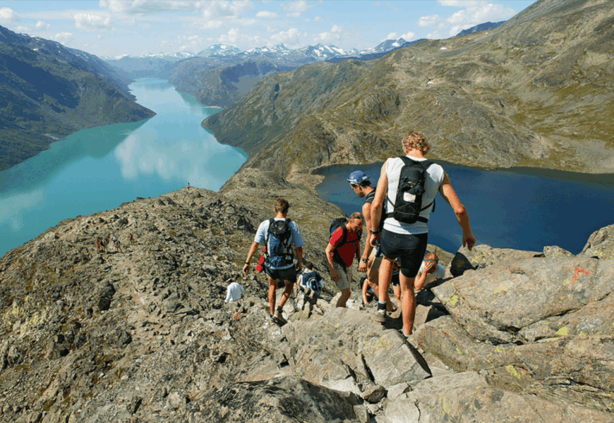 Hiking Besseggen Ridge in Jotunheimen National Park